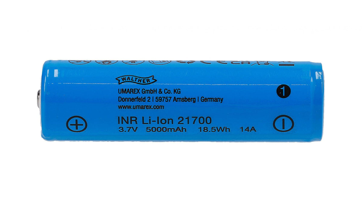 Walther 21700 Li-Ion Akku 5000 mAh mit Dreifach-Schutz