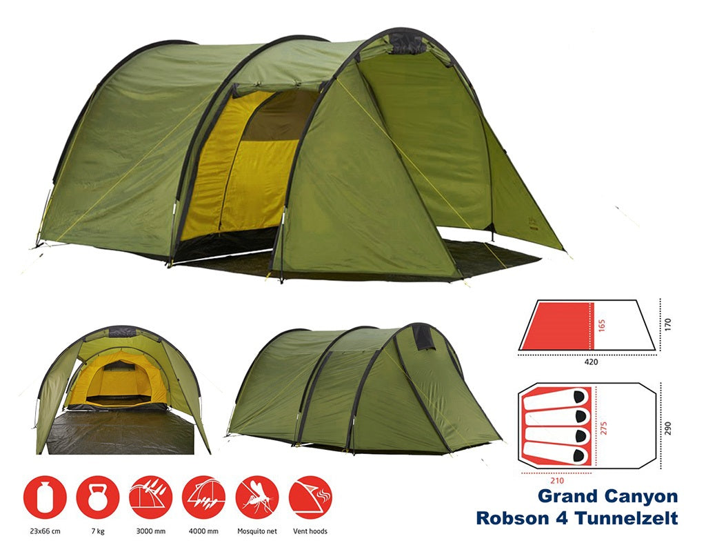 Grand Canyon Robson 4 – Tunnelzelt für 4-5 Personen