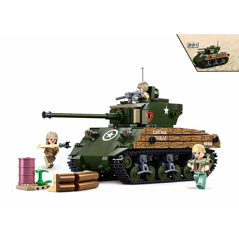 Sluban WWII M4A3 (76W) medium tank M38-B1110