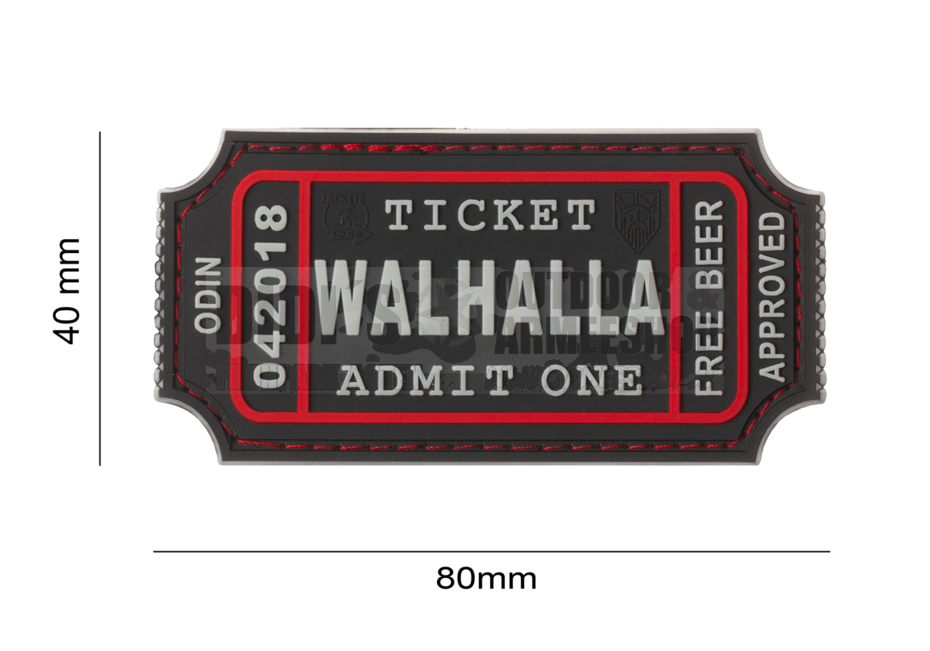 Large Walhalla Ticket Rubber Patch