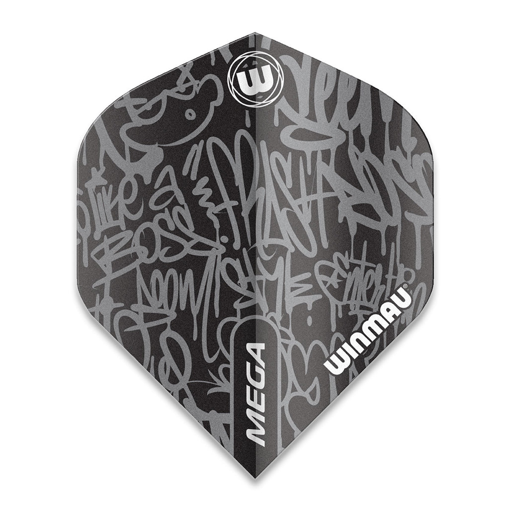 Winmau Mega Standard Dart Flights Schwarz 75 Micron