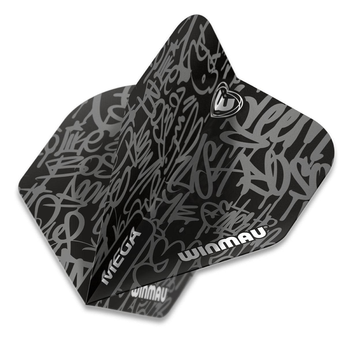 Winmau Mega Standard Dart Flights Schwarz 75 Micron