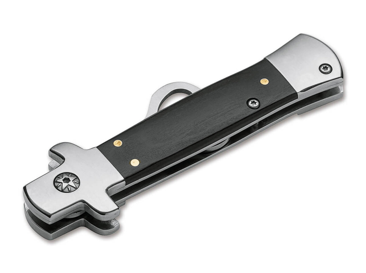 Böker Magnum Auto Wingman Flaschenöffner mit Pakkaholz-Griff