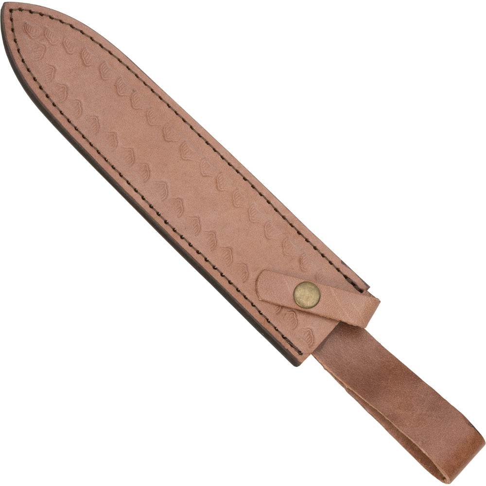 Haller Dolch mit Walnussholzgriff und Lederscheide