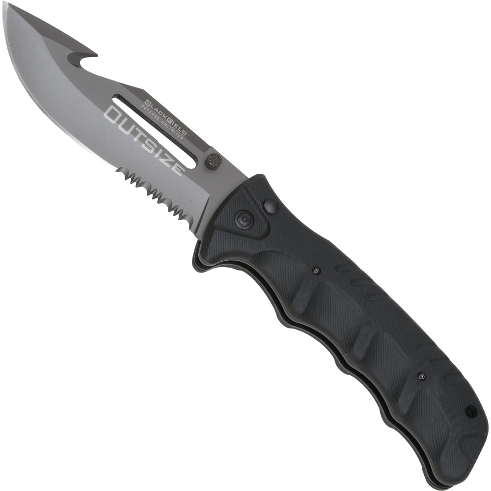 Haller BLACKFIELD OUTSIZE Einhandmesser mit Gurtschneider