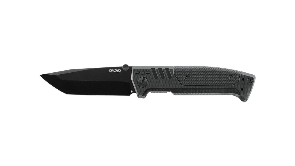 Walther PDP Tanto Folder plain, schwarz – Klappmesser D2