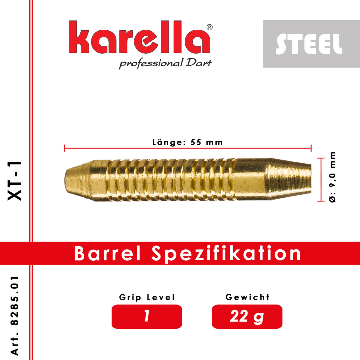 Karella XT-1 Steeldart 22 g – Einsteiger-Set mit Flights