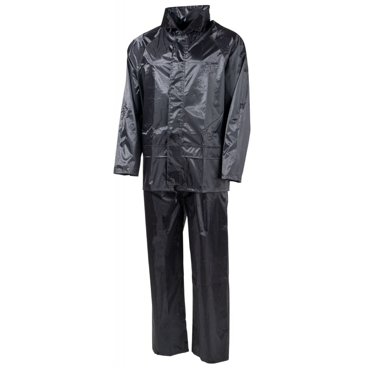 MFH Regenanzug Basic Schwarz – Jacke & Hose mit Kapuze