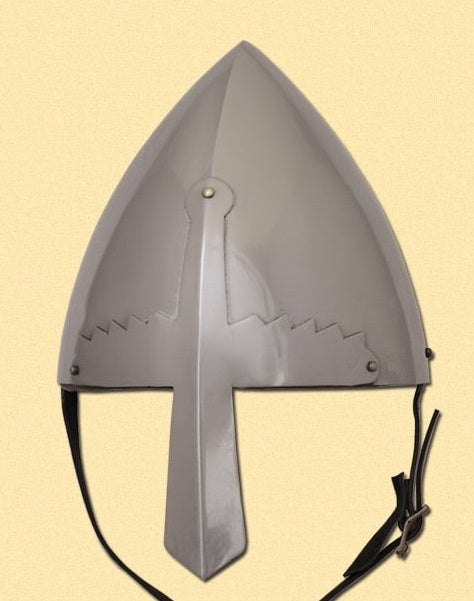 Battle Normannen Helm – Nasalhelm aus Stahl mit Lederinlay