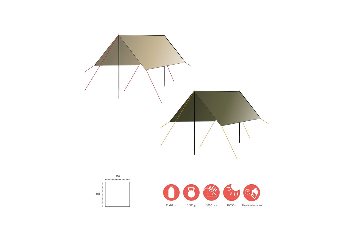 Grand Canyon Tarp Zuni 3 – Vielseitige Plane 300x300 cm