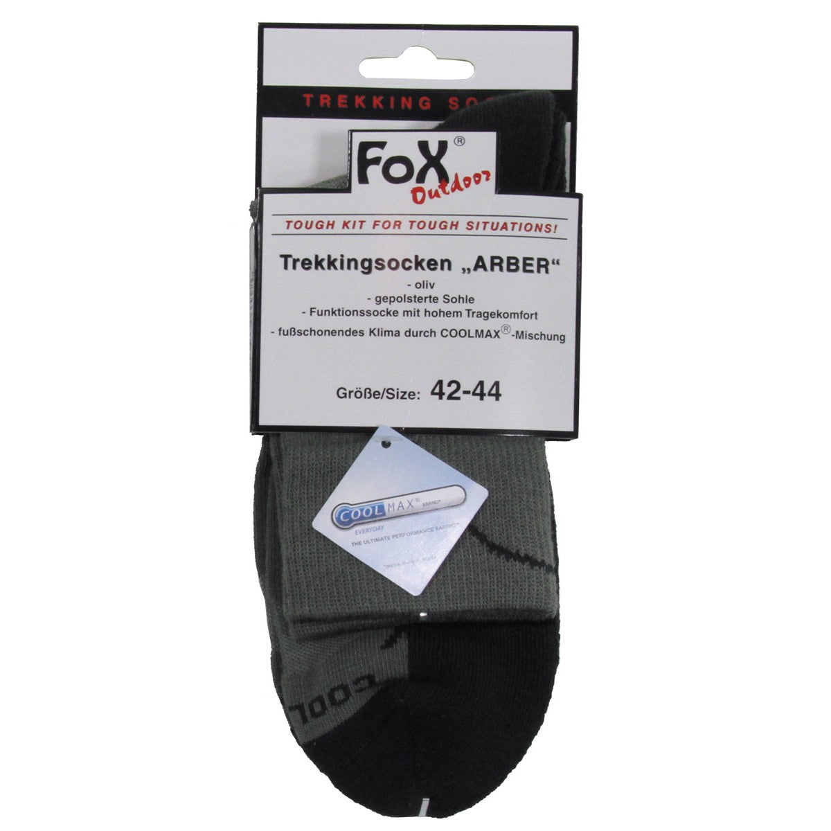 Trekkingsocken, "Arber", gepolsterte Sohle, oliv