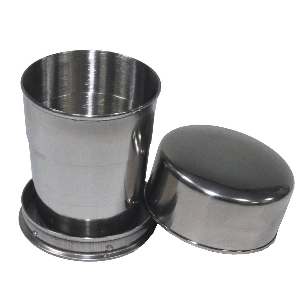 MFH Teleskop-Trinkbecher Edelstahl 150 ml – faltbar mit Deckel