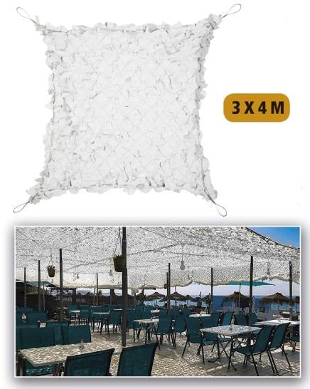 Mil-tec Sonnensegel Broadleaf 3×4 m – wendbar weiß/grau