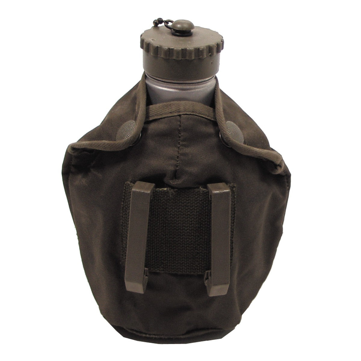 Öster. Feldflasche, Aluminium, Nylonbezug, gebr.
