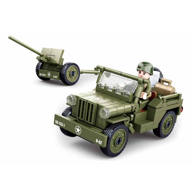 Sluban Allied jeep with Anti-Tank guns M38-B0853