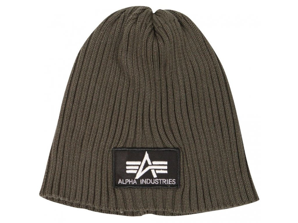 Alpha Industries Beanie Rollmütze – Strickmütze Oliv