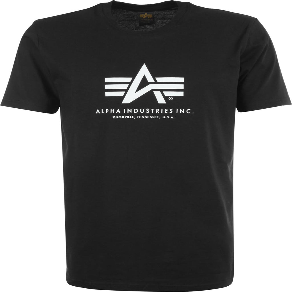 Alpha Industries T-Shirt Basic – 100% Baumwolle, Schwarz