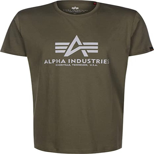 Alpha Industries Basic T-Shirt Herren – 100% Baumwolle, oliv