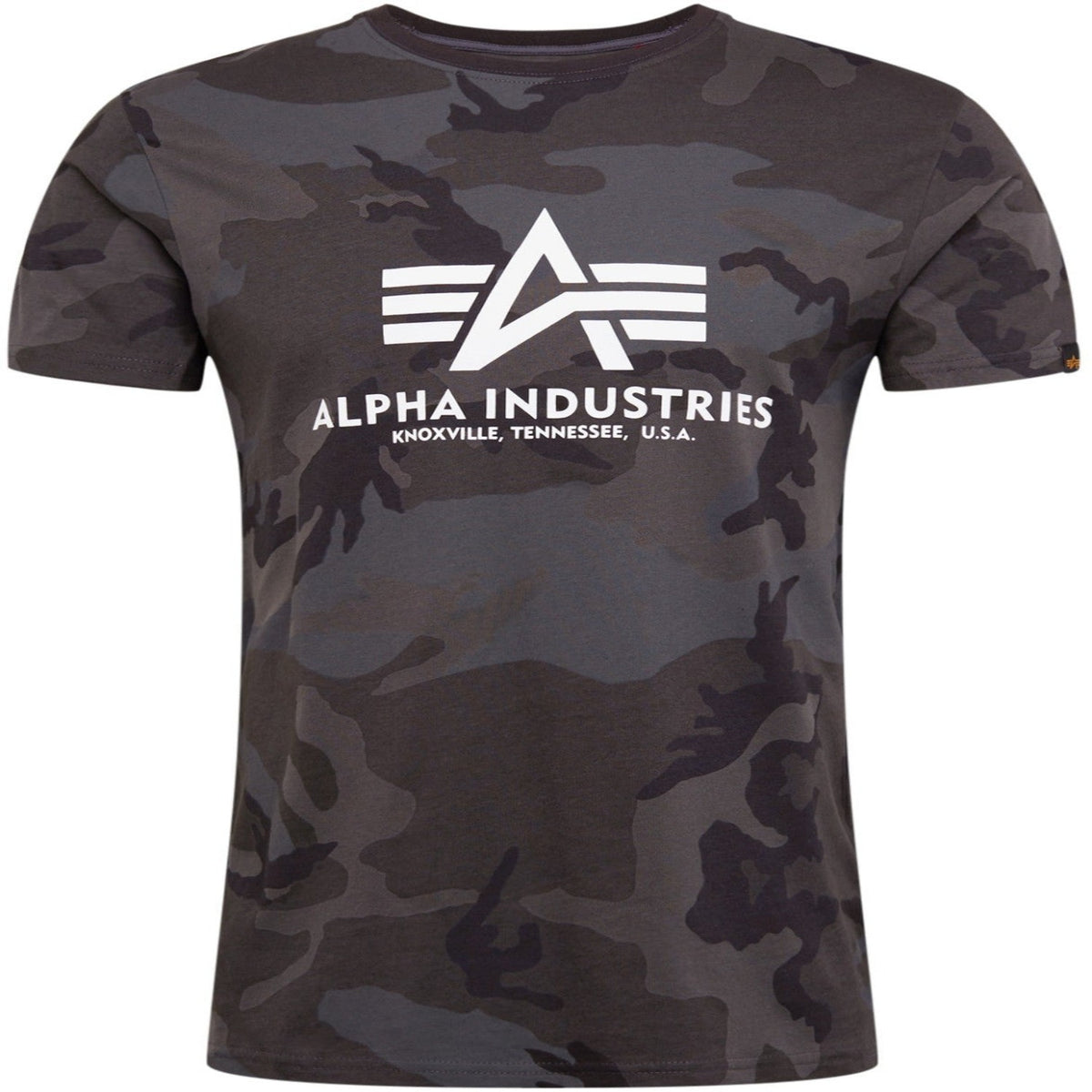 Alpha Industries T-Shirt Basic – 100% Baumwolle, Camo-Logo