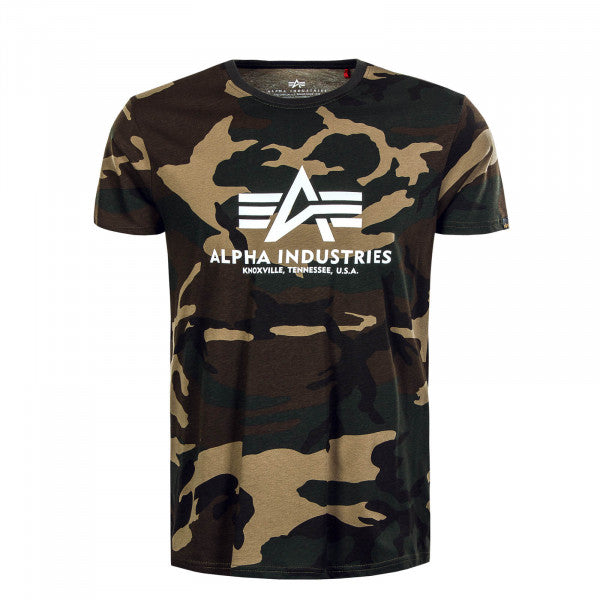 Alpha Industries Basic T-Shirt Herren – Camo-Logodruck