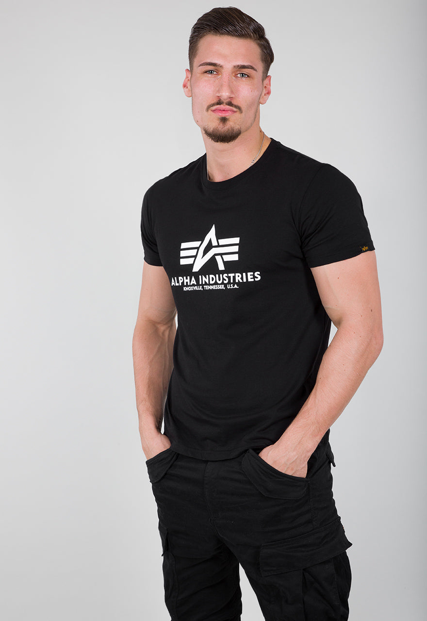 Alpha Industries T-Shirt Basic – 100% Baumwolle, Schwarz