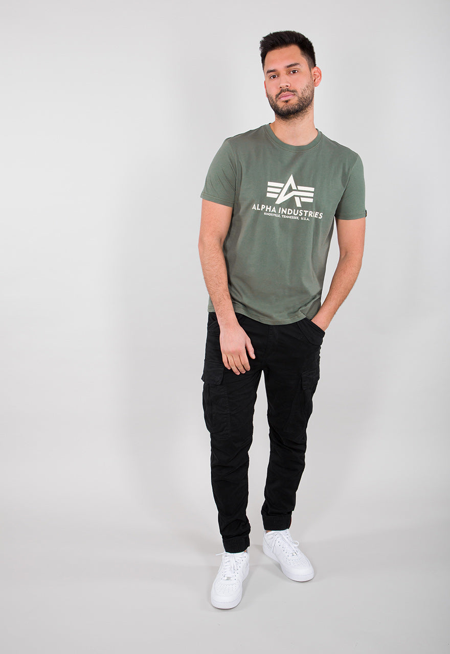Alpha Industries Basic T-Shirt Herren – 100% Baumwolle, oliv