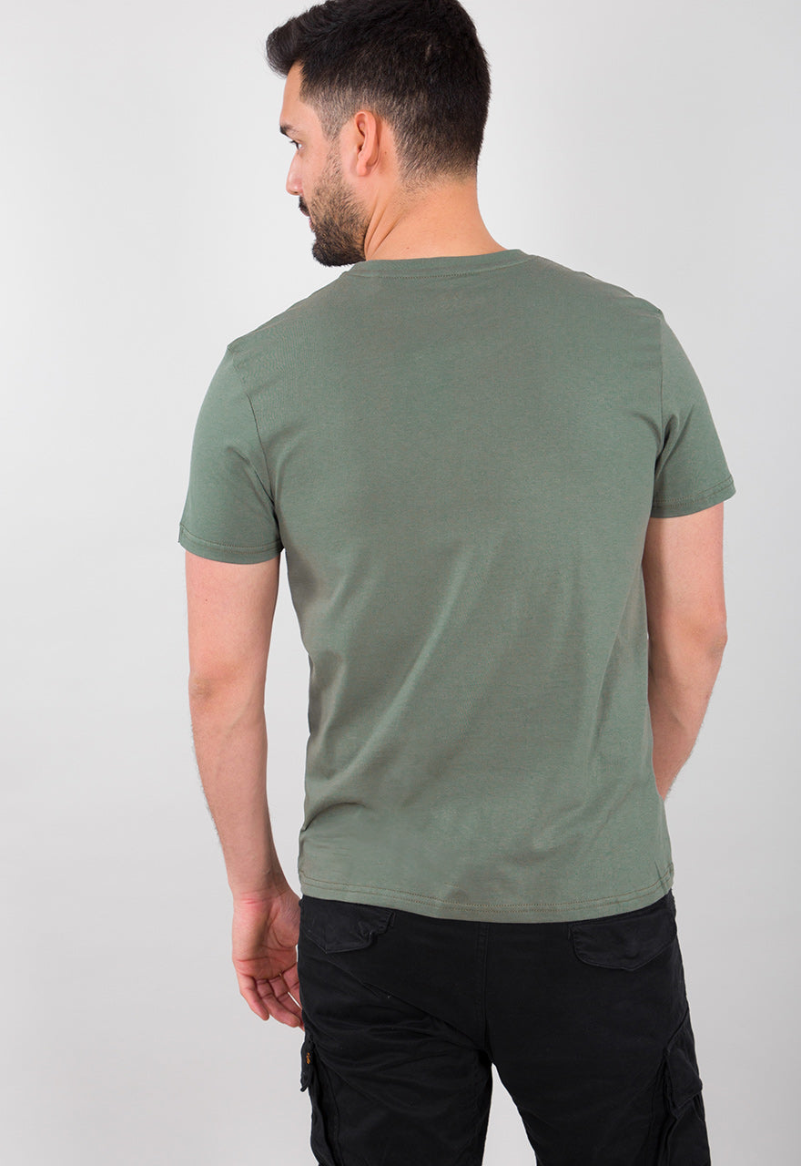 Alpha Industries Basic T-Shirt Herren – 100% Baumwolle, oliv
