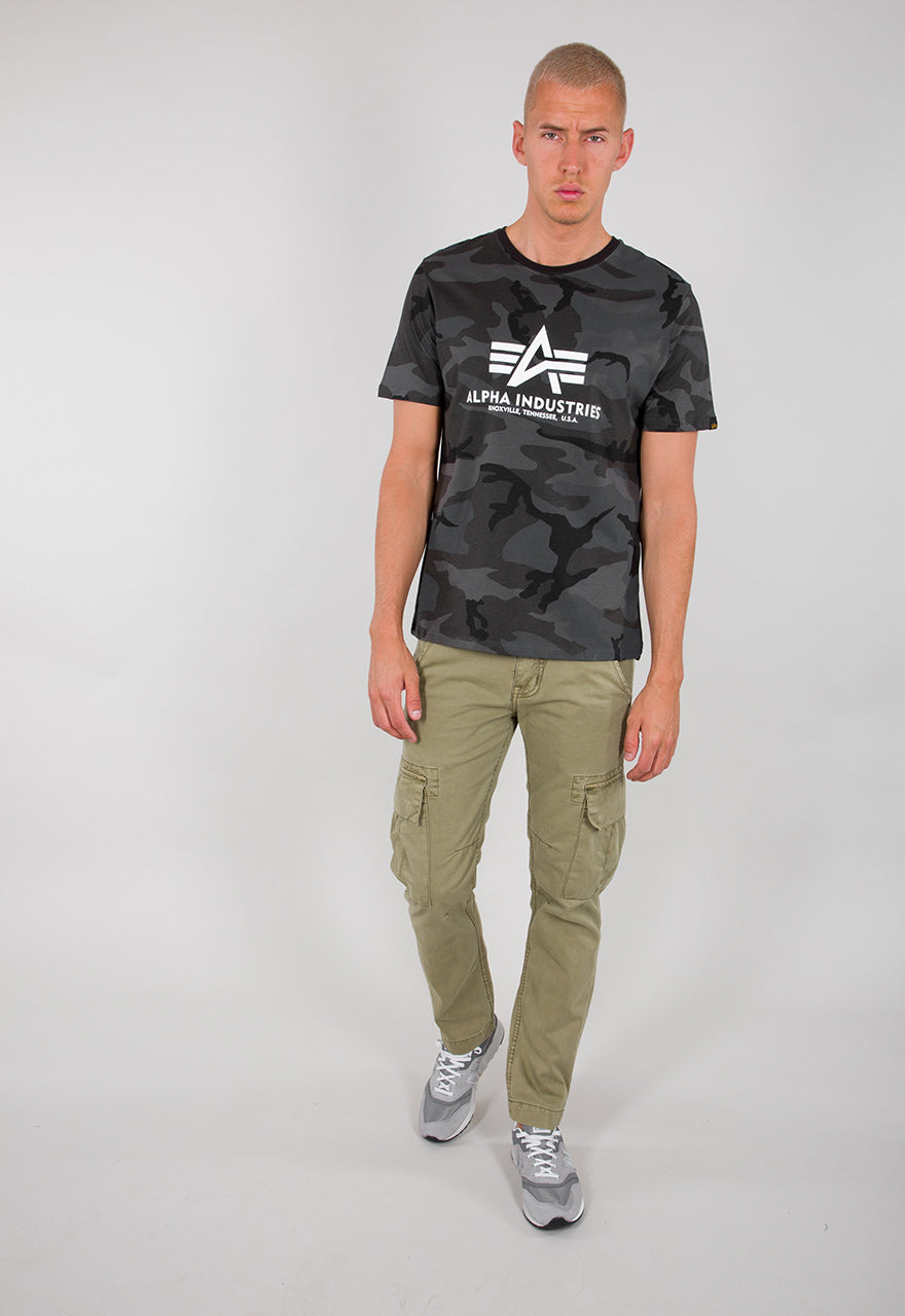 Alpha Industries T-Shirt Basic – 100% Baumwolle, Camo-Logo