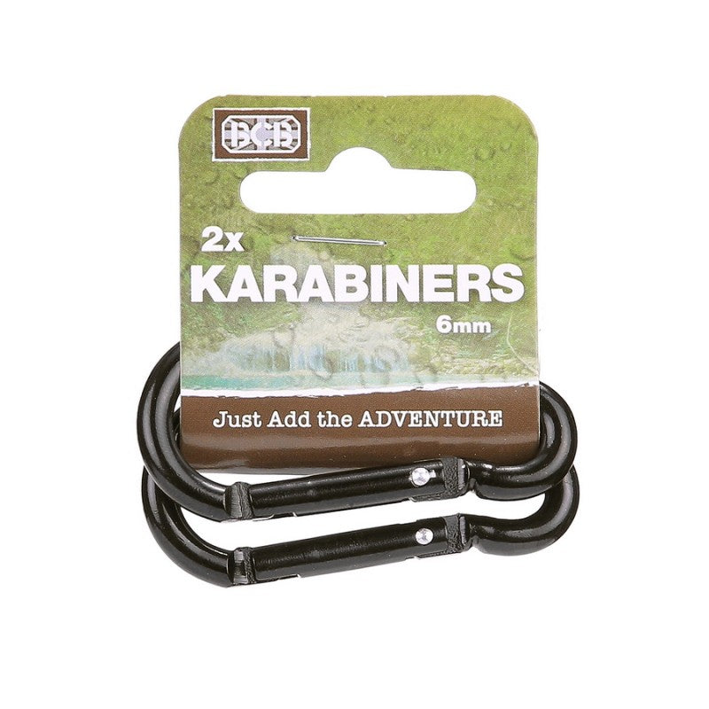 BCB Karabinerhaken schwarz 6mm/8mm – 2 Stück