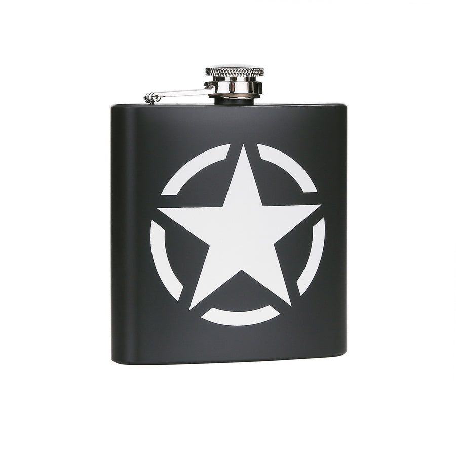 Stainless Steel Flachmann 6 oz US Army Star