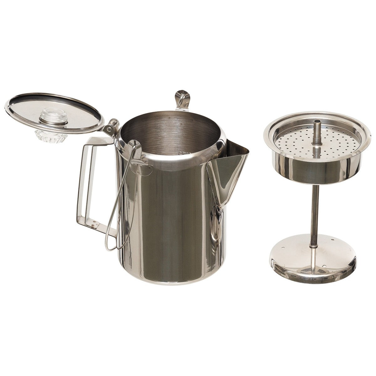 MFH Kaffeekanne Edelstahl mit Perkolator, 9 Tassen