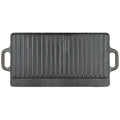 MFH Gusseisen-Grillplatte wendbar, glatt & gerillt, 50x23 cm