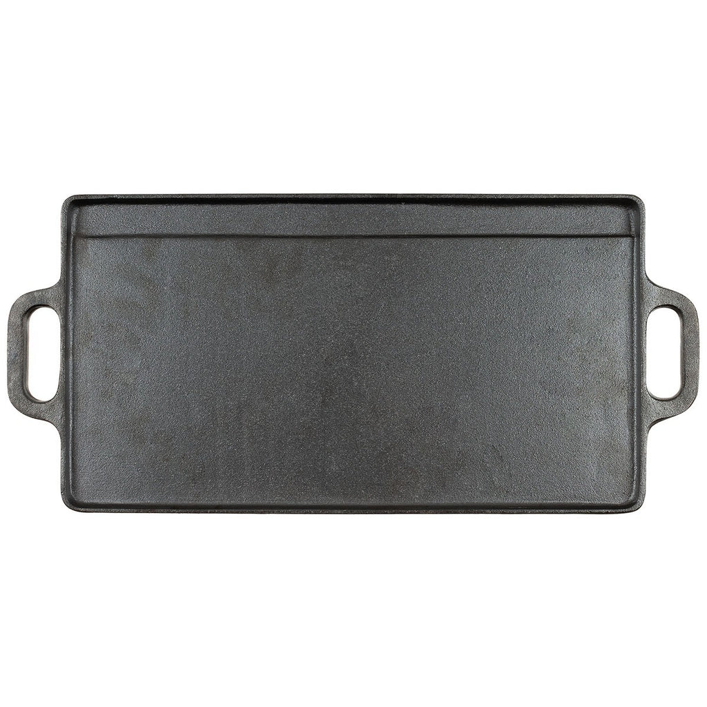 MFH Gusseisen-Grillplatte wendbar, glatt & gerillt, 50x23 cm
