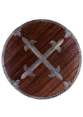 Battle Rundschild aus Holz mit Stahlbeschlaegen, 61 cm