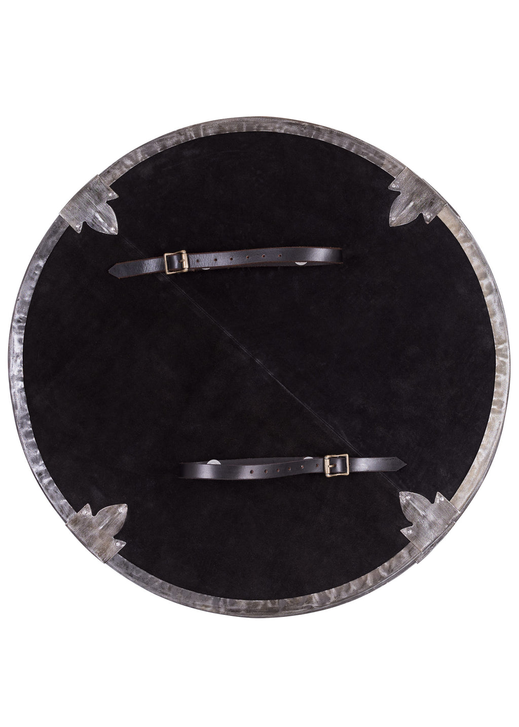 Battle Rundschild aus Holz mit Stahlbeschlaegen, 61 cm