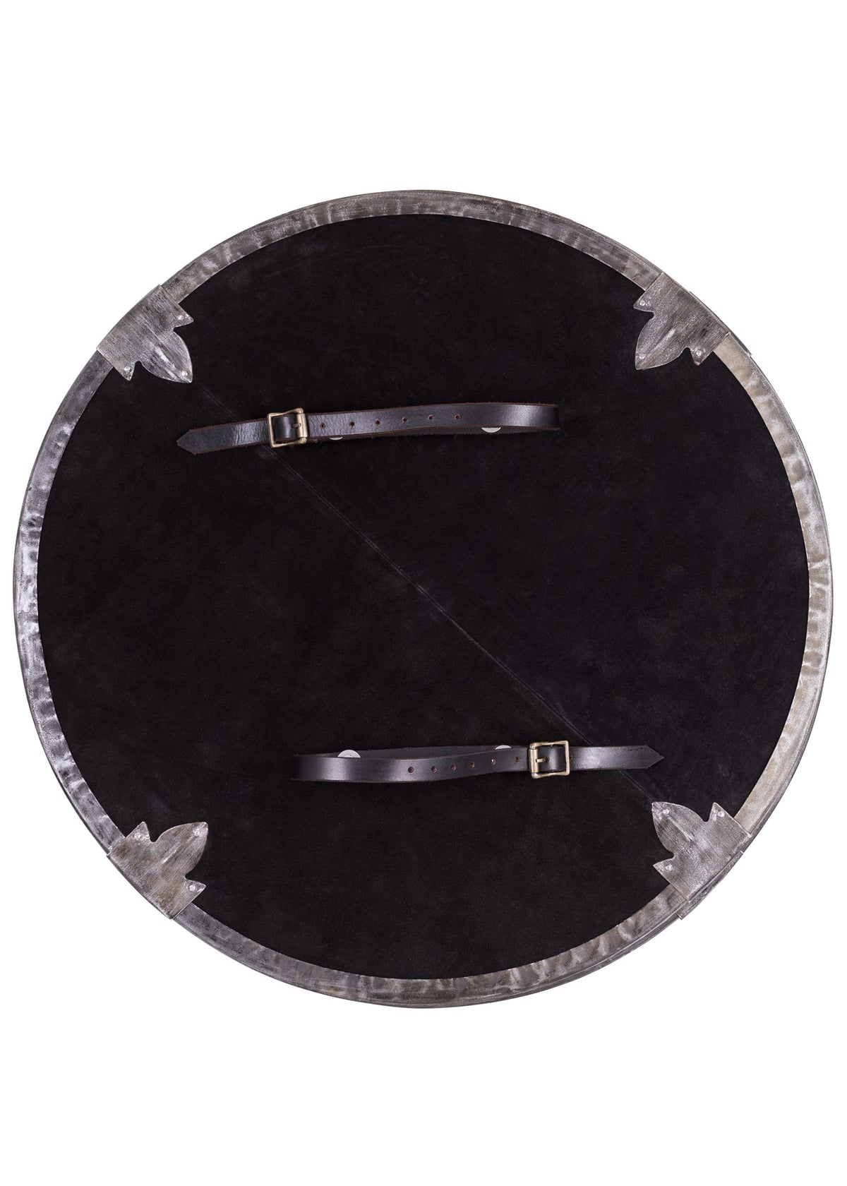 Battle Rundschild aus Holz mit Stahlbeschlaegen, 61 cm