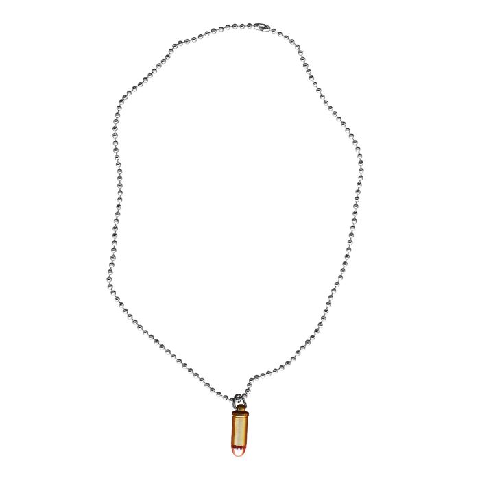 Halskette mit Patronen-Anhänger Cal. 9mm – 60 cm Kette