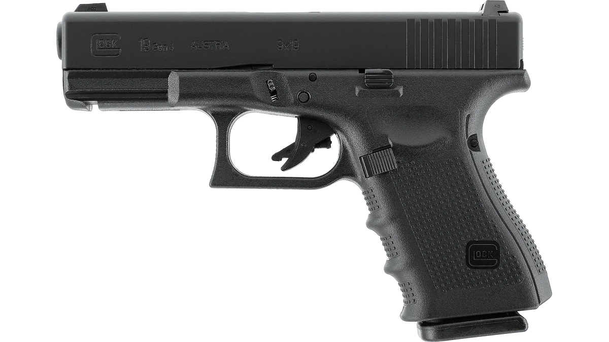 Glock 19 Gen4 Airsoft GBB – Metallschlitten, F-Stempel