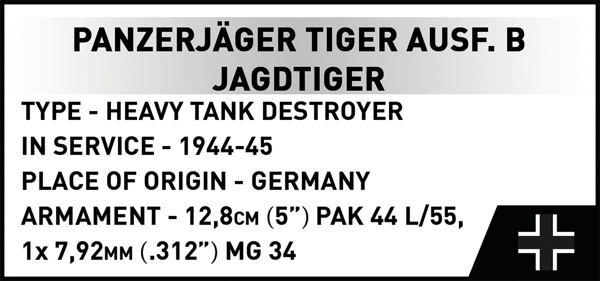 Cobi HISTORICAL COLLECTION WWII - Panzerjäger Tiger Ausf. B Jagdtiger