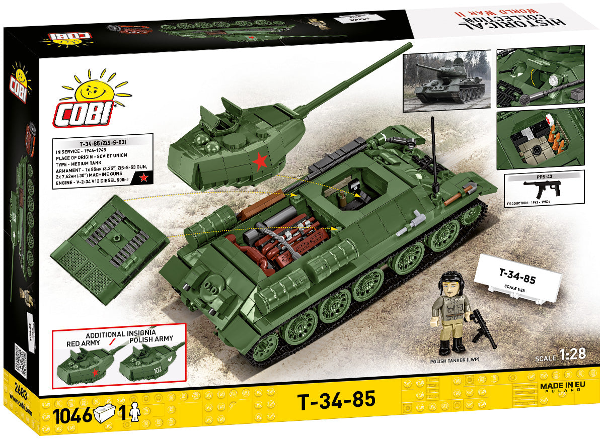 Cobi HISTORICAL COLLECTION WWII - T34-85 (2in1 - PL and ZSRR)