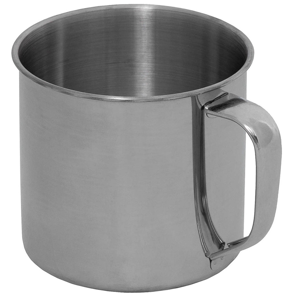 MFH Edelstahl-Tasse Outdoor – doppelwandig, Karabiner od. klassisch