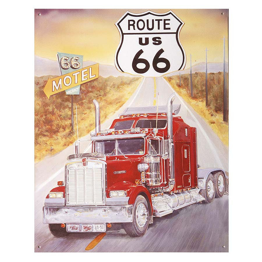 Metallplatte groß 16. Route 66 US Truck