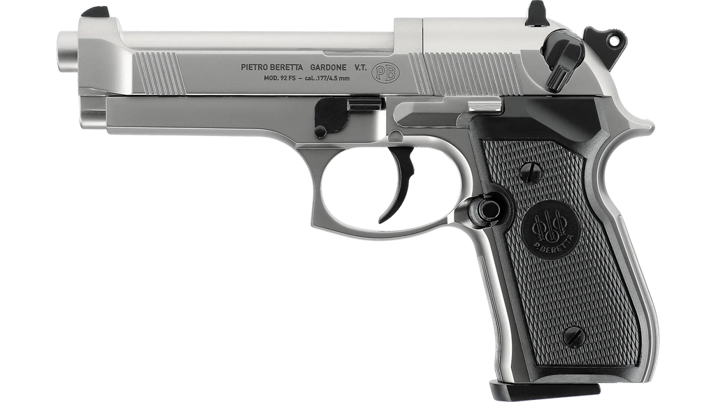 Beretta MOD. 92 FS 4,5 mm CO₂ Airgun, Nickel-Finish, < 4,0 J
