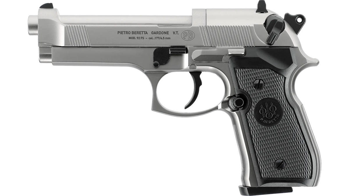 Beretta MOD. 92 FS 4,5 mm CO₂ Airgun, Nickel-Finish, < 4,0 J