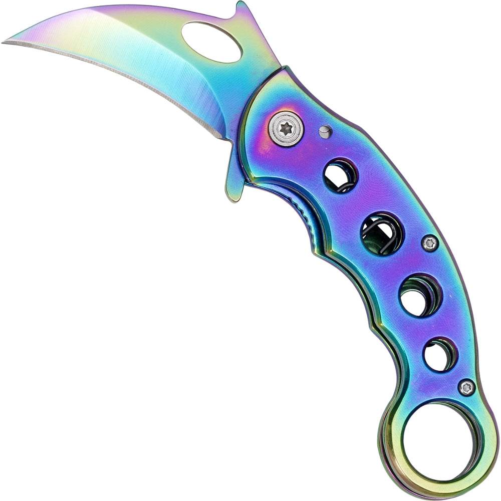 Haller Karambit Taschenmesser Rainbow – Klappmesser mit Clip