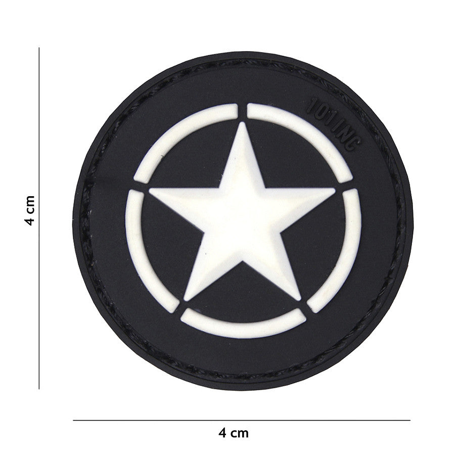 Rubber Patch Emblem 3D PVC Allied Stern schwarz