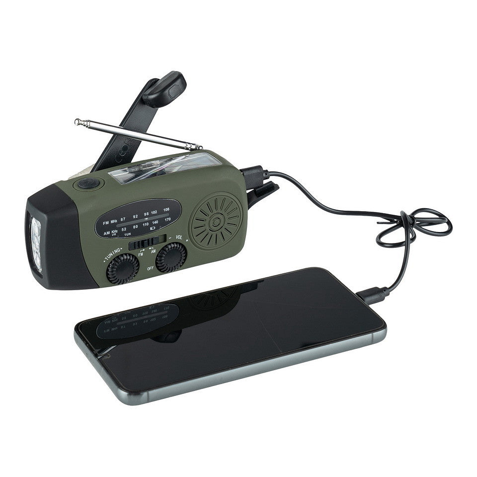 Fosco Notfallradio – Kurbel, Solar & USB-C Ladestation