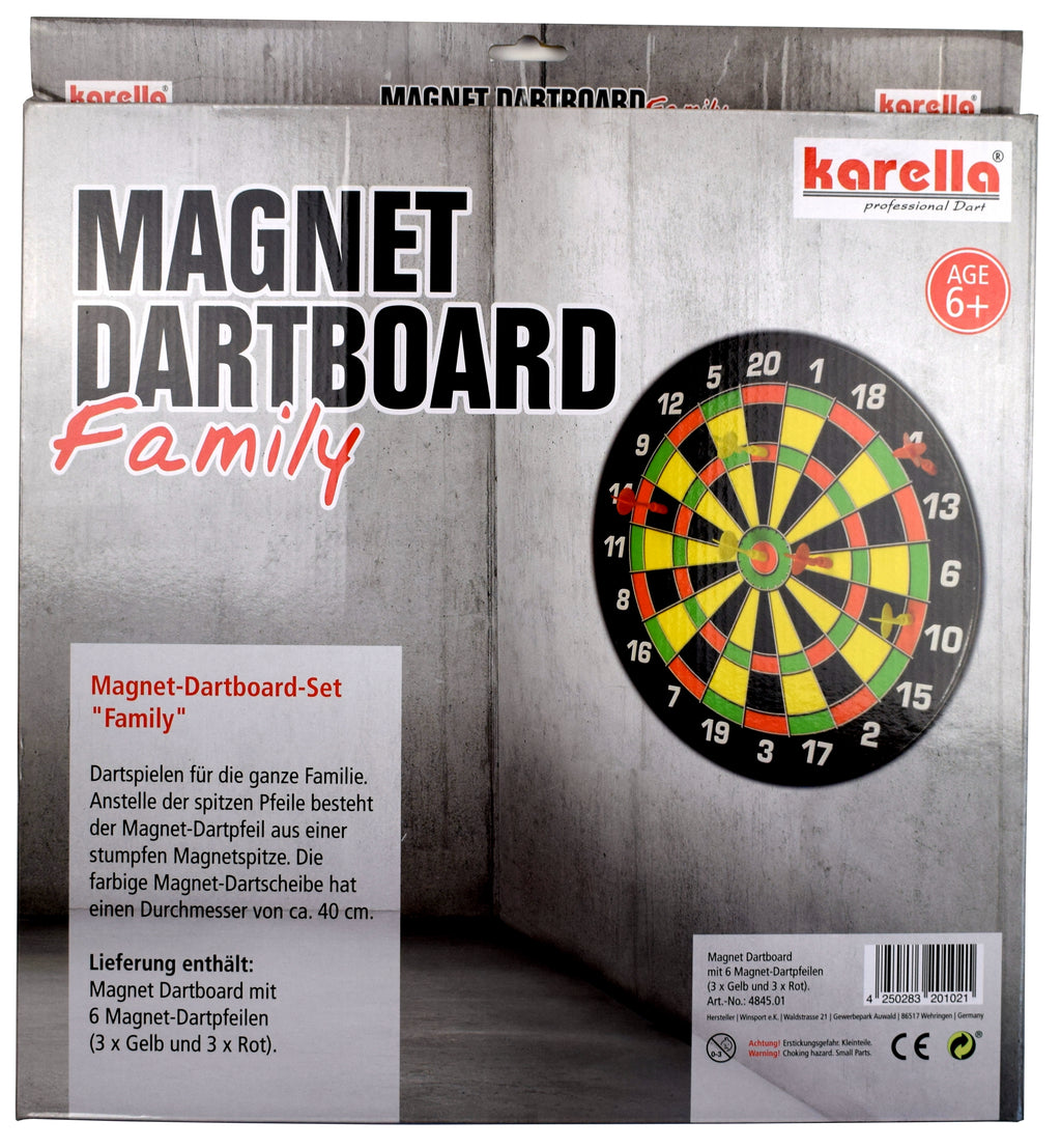 Karella Dartboard Magnet 40 cm Modell Family inkl. 6 Magnetdarts