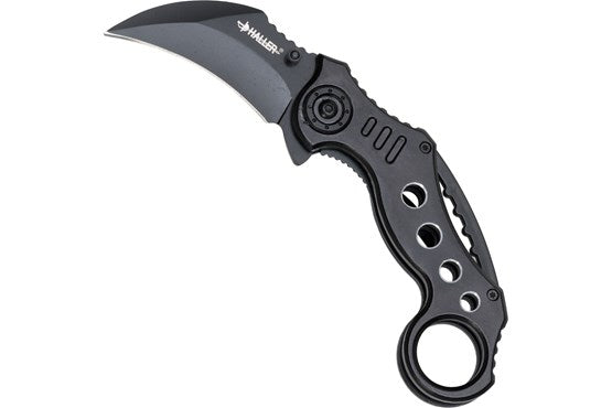 Haller Karambit Klappmesser Schwarz – Linerlock, 65 mm