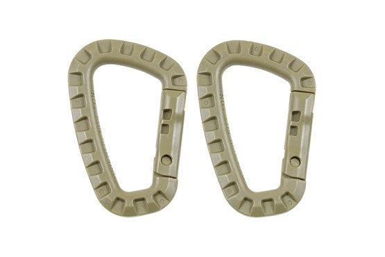 MFH Karabiner Plastik POM coyote tan 7 mm – 2er Pack